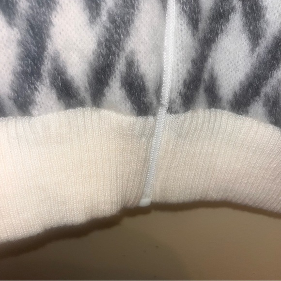 Vintage Raska Yugoslavia Handknit Wool Zip Cardigan Sweater Criss Cross XL - Picture 5 of 11